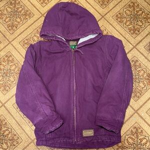 Big Kids C.E. Schmidt Workwear Eggplant Purple Lined Jacket Size S 6Y- 8 Y